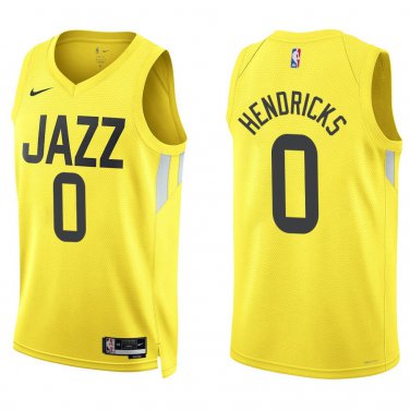 Jazz #0 Taylor Hendricks Gold Swingman Jersey