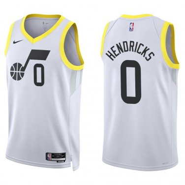 Jazz #0 Taylor Hendricks White Swingman Jersey