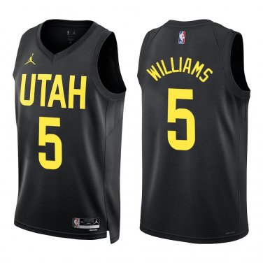 Jazz #5 Cody Williams Black Swingman Jersey