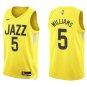 Jazz #5 Cody Williams Gold Swingman Jersey