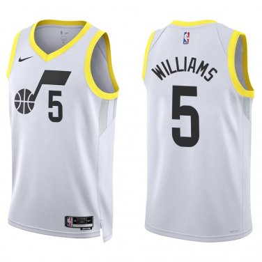 Jazz #5 Cody Williams White Swingman Jersey