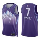 Jazz #7 Pete Maravich Purple City Swingman Jersey