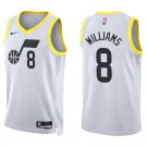 Jazz #8 Deron Williams White Swingman Jersey