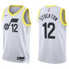Jazz #12 John Stockton White Swingman Jersey