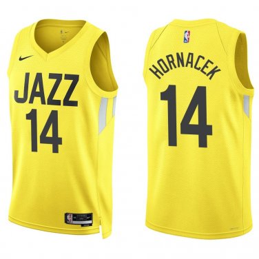 Jazz #14 Jeff Hornacek Gold Swingman Jersey