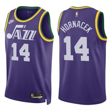 Jazz #14 Jeff Hornacek Purple Classic Swingman Jersey