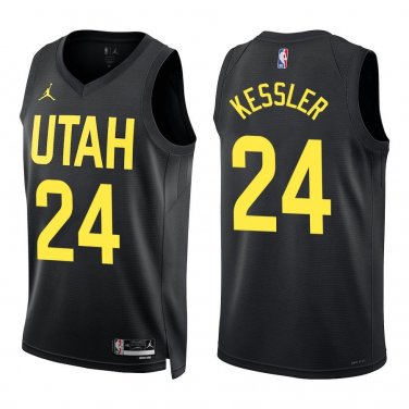Jazz #24 Walker Kessler Black Swingman Jersey