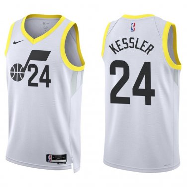 Jazz #24 Walker Kessler White Swingman Jersey