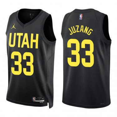 Jazz #33 Johnny Juzang Black Swingman Jersey