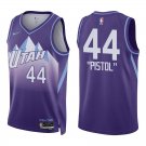 Jazz #44 Pete Maravich Purple City Swingman Jersey