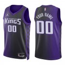 Kings #00 Custom Name And Number Black Purple Statement Swingman Jersey