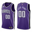 Kings #00 Custom Name And Number Purple Throwback Swingman Jersey