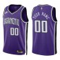 Kings #00 Custom Name And Number Purple Throwback Swingman Jersey