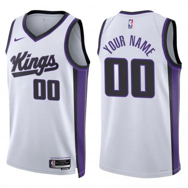 Kings #00 Custom Name And Number White Swingman Jersey