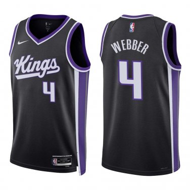 Kings #4 Chris Webber Black Swingman Jersey