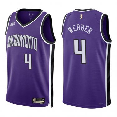 Kings #4 Chris Webber Purple Throwback Swingman Jersey