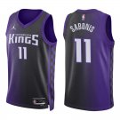 Kings #11 Domantas Sabonis Black Purple Statement Swingman Jersey