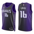 Kings #16 Jerry Lucas Black Purple Statement Swingman Jersey