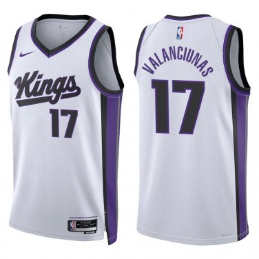 Kings #17 Jonas Valanciunas White Swingman Jersey