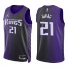 Kings #21 Vlade Divac Black Purple Statement Swingman Jersey
