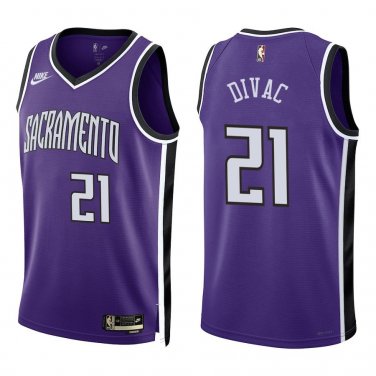 Kings #21 Vlade Divac Purple Throwback Swingman Jersey