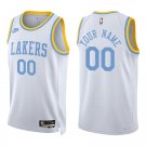 Lakers #00 Custom Name And Number White Classic Swingman Jersey
