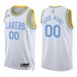 Lakers #00 Custom Name And Number White Classic Swingman Jersey