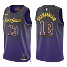 Lakers #13 Wilt Chamberlain Black Purple City Swingman Jersey