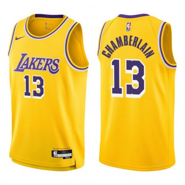 Lakers #13 Wilt Chamberlain Gold Swingman Jersey