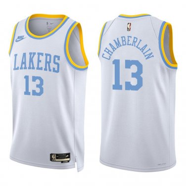 Lakers #13 Wilt Chamberlain White Classic Swingman Jersey