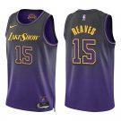 Lakers #15 Austin Reaves Black Purple City Swingman Jersey