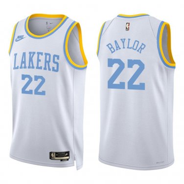 Lakers #22 Elgin Baylor White Classic Swingman Jersey