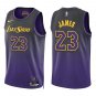 Lakers #23 LeBron James Black Purple City Swingman Jersey