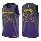 Lakers #24 Kobe Bryant Black Purple City Swingman Jersey