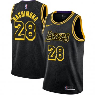 Lakers #28 Rui Hachimura Black Snake Swingman Jersey