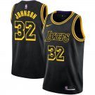 Lakers #32 Magic Johnson Black Snake Swingman Jersey