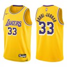 Lakers #33 Kareem Abdul-Jabbar Gold Swingman Jersey
