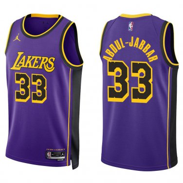 Lakers #33 Kareem Abdul-Jabbar Purple Swingman Jersey