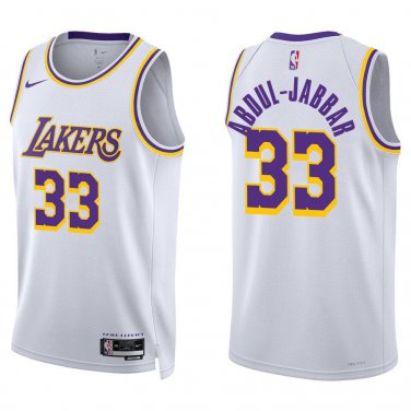 Lakers #33 Kareem Abdul-Jabbar White Swingman Jersey