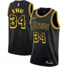 Lakers #34 Shaquille O'Neal Black Snake Swingman Jersey