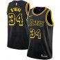 Lakers #34 Shaquille O'Neal Black Snake Swingman Jersey