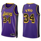 Lakers #34 Shaquille O'Neal Purple Swingman Jersey