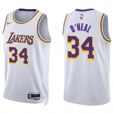Lakers #34 Shaquille O'Neal White Swingman Jersey