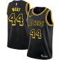 Lakers #44 Jerry West Black Snake Swingman Jersey