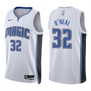 Magic #32 Shaquille O'Neal White Swingman Jersey