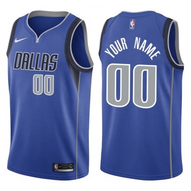 Mavericks #00 Custom Name And Number Royal Blue Swingman Jersey