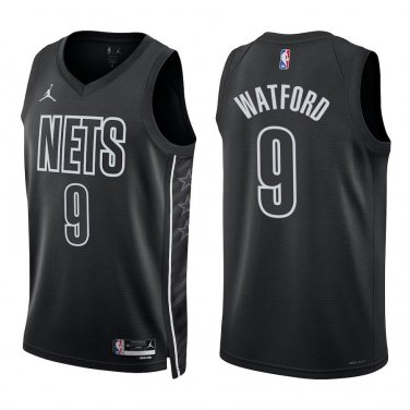 Nets #9 Trendon Watford Black Statement Swingman Jersey