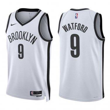 Nets #9 Trendon Watford White Swingman Jersey