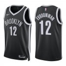 Nets #12 Tosan Evbuomwan Black Swingman Jersey