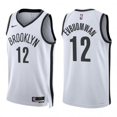 Nets #12 Tosan Evbuomwan White Swingman Jersey